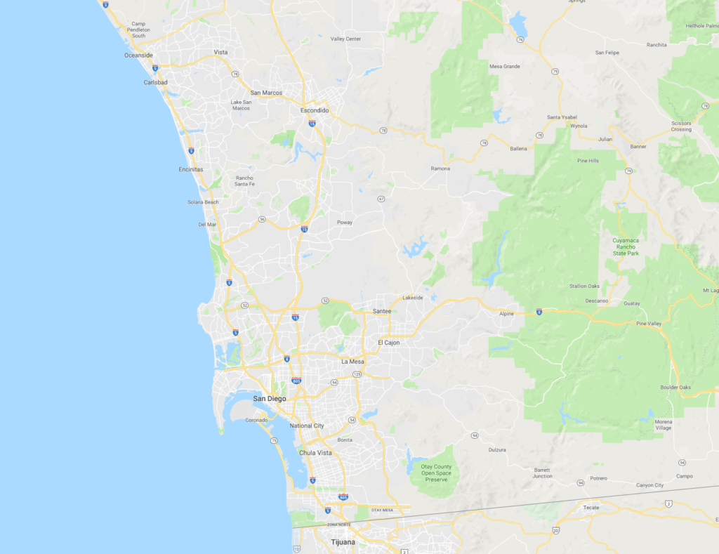 Map Of San Diego County Real Estate