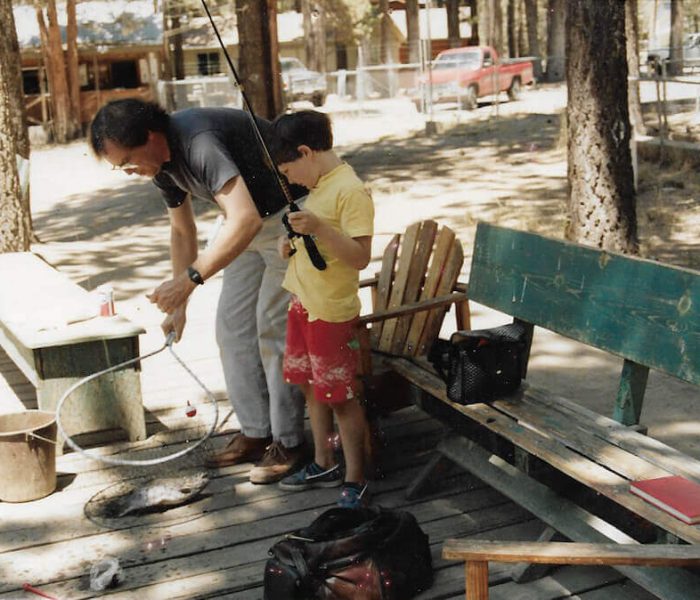 Richard Root And Jeremy Root Fishing In Big Bear 1990